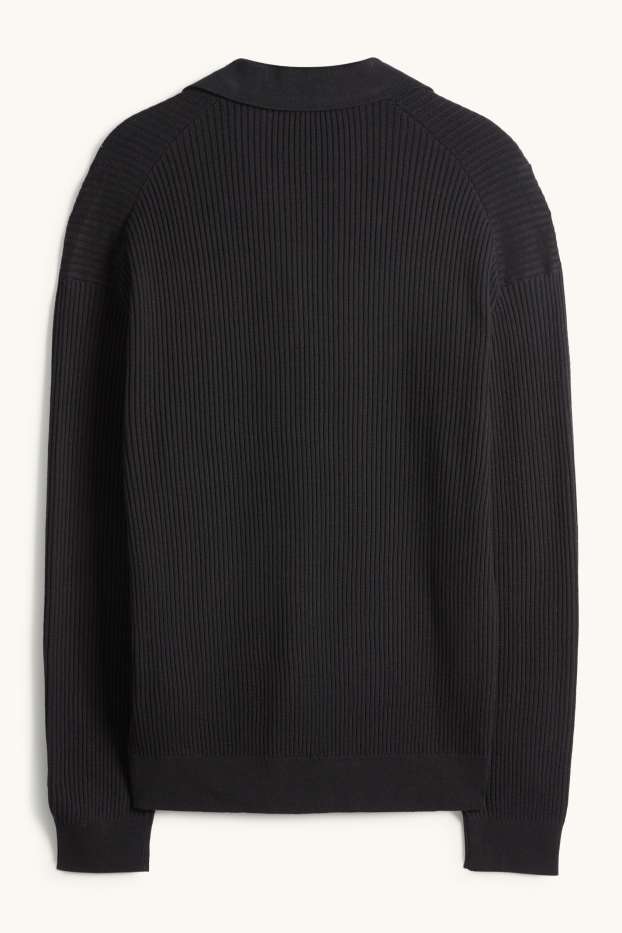 Home - Jersei - de canalé - negre