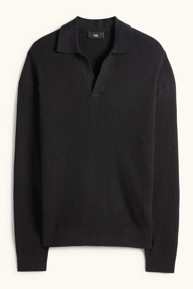 Home - Jersei - de canalé - negre