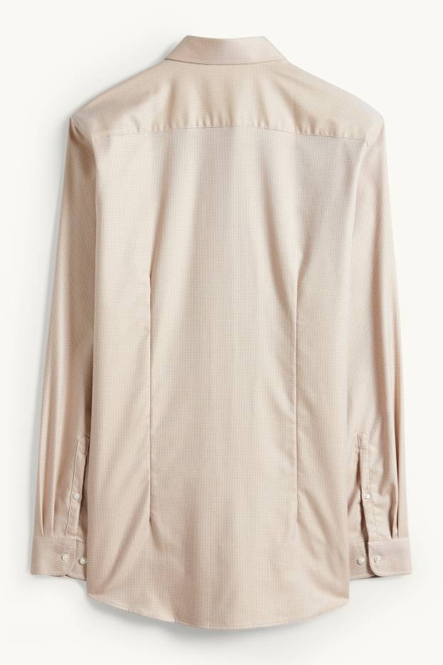 Home - Camisa formal - slim fit - cutaway - fàcil de planxar - beix/blau