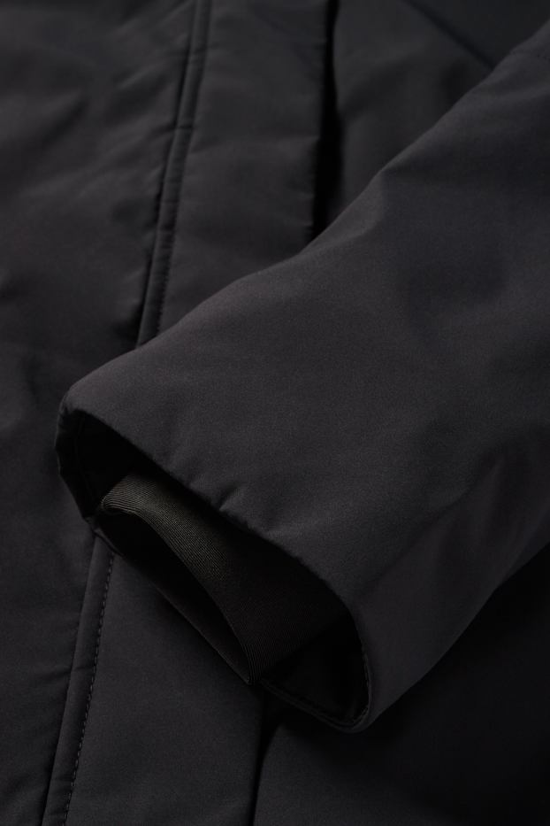 Damen - Jacke mit Kapuze - gefüttert - wasserabweisend - schwarz