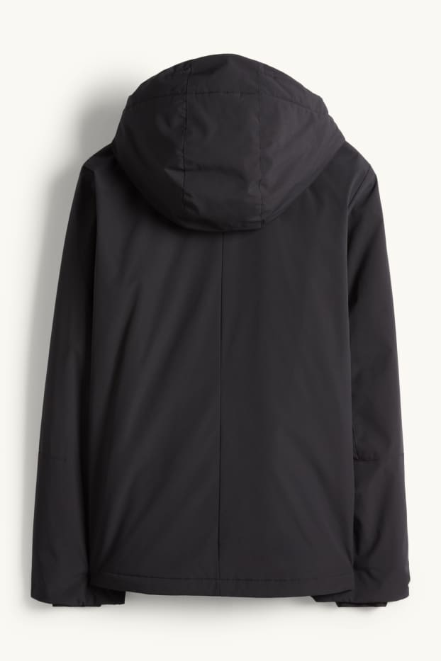 Damen - Jacke mit Kapuze - gefüttert - wasserabweisend - schwarz