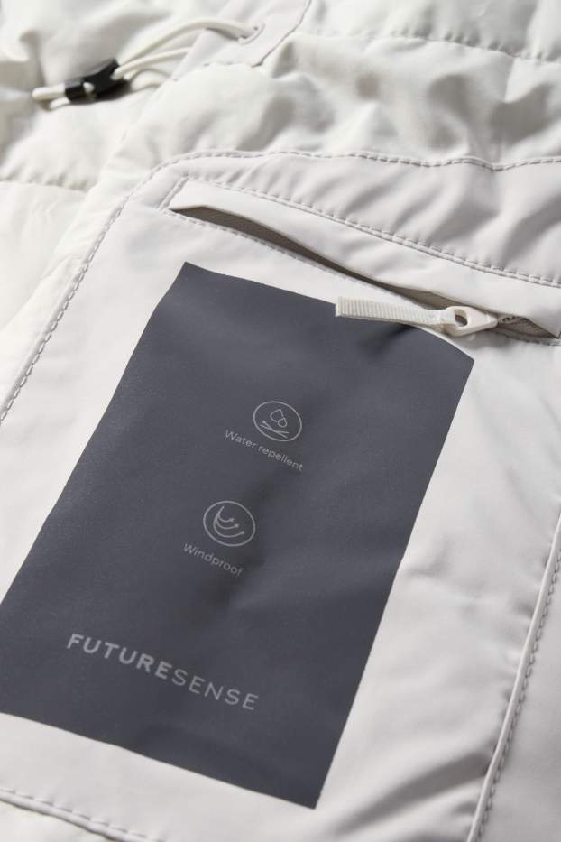 Femmes - Veste à capuche - doublée - déperlante - blanc pur