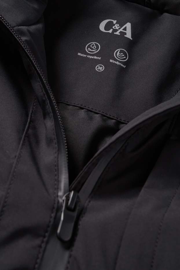 Femmes - Veste à capuche - doublée - déperlante - noir