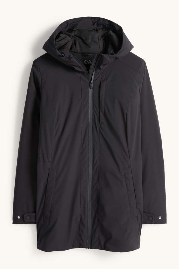 Femmes - Veste à capuche - doublée - déperlante - noir