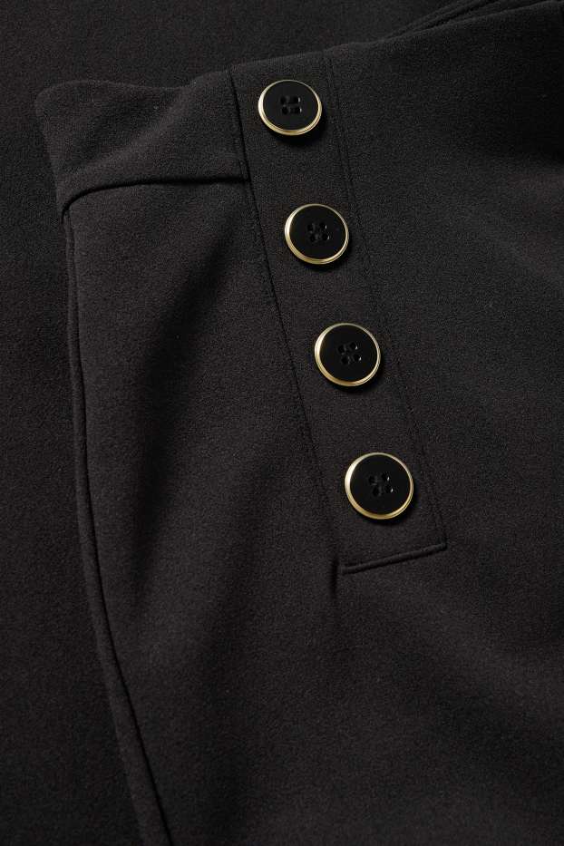 Femmes - Pantalon en jersey - mid waist - wide leg - noir