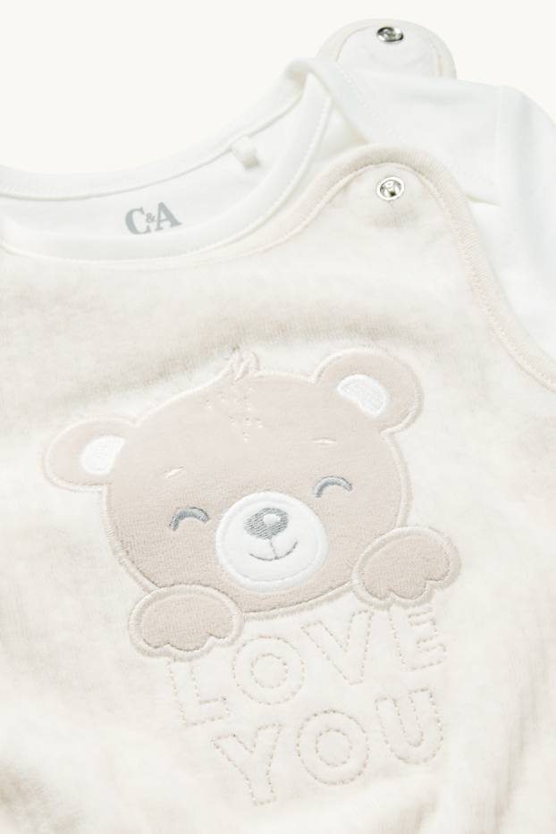 Unisex - Orsetto - set con tutina - 2 pezzi - bianco crema