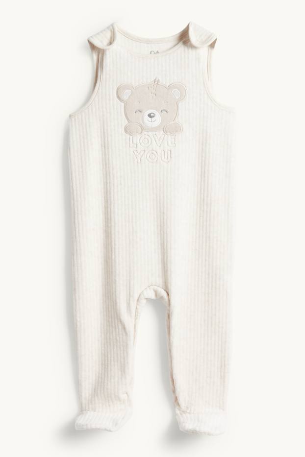 Unisex - Orsetto - set con tutina - 2 pezzi - bianco crema