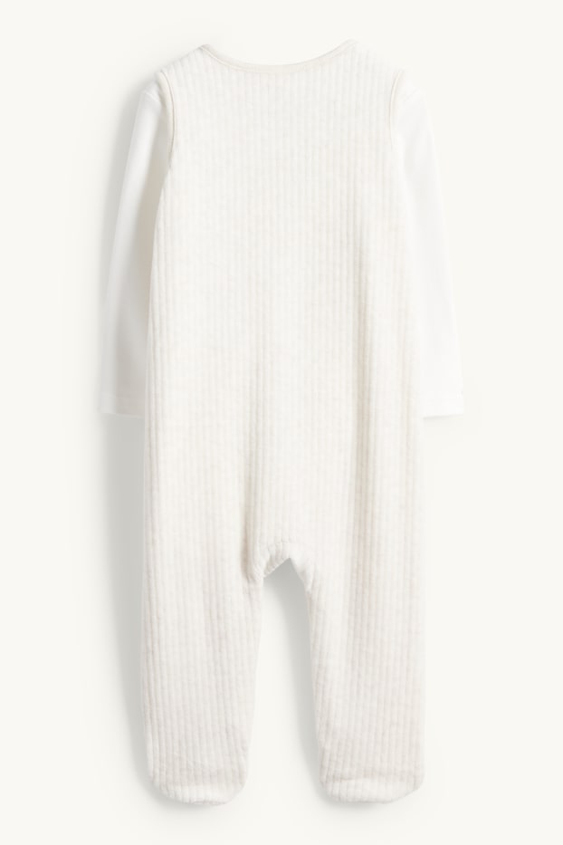 Unisex - Orsetto - set con tutina - 2 pezzi - bianco crema