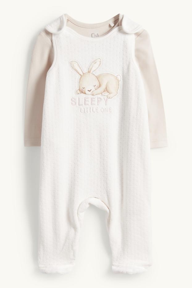Baby: meisjes - Konijntje - boxpakjeset - 2-delig - crème wit