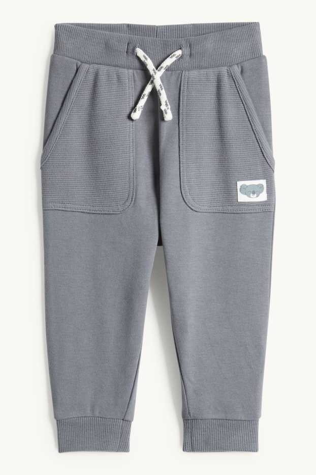 Miminka - chlapci - Medvídek koala - teplákové kalhoty pro miminka - šedá