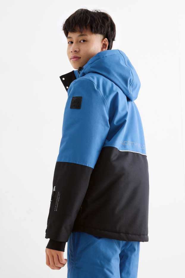 Copii - Băieți - Geacă de schi cu glugă - impermeabilă - albastru