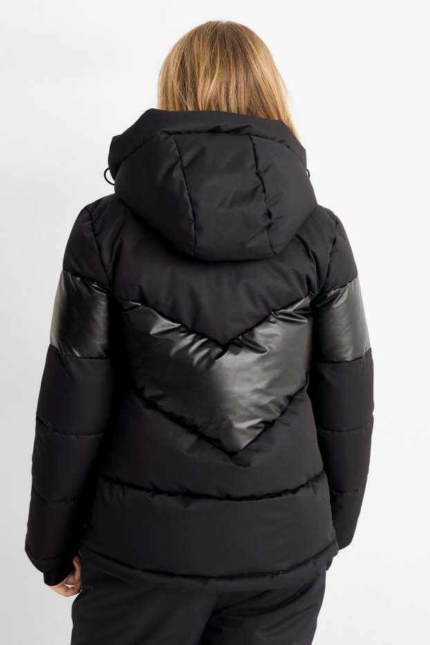 Enfants filles - Veste de ski à capuche - finition déperlante - noir