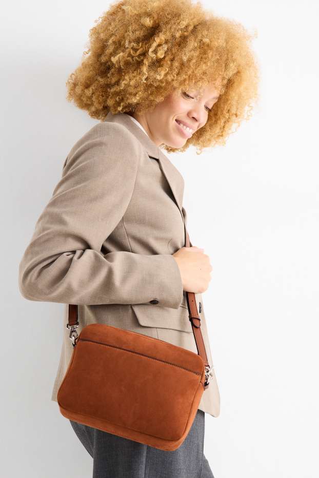 Damen - Umhängetasche mit abnehmbarem Taschengurt - braun