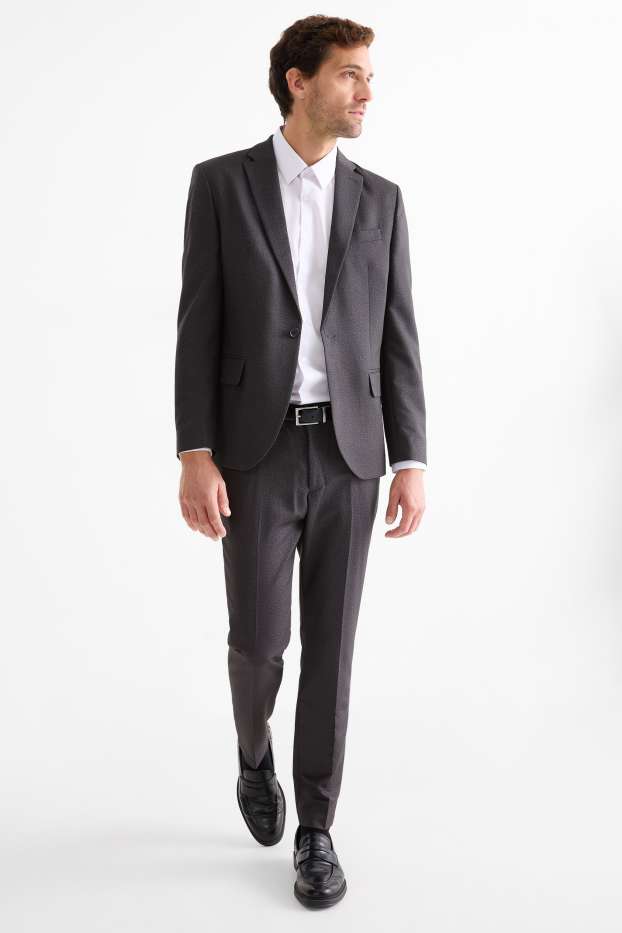 Hommes - Pantalon de costume - slim fit - Flex - gris foncé