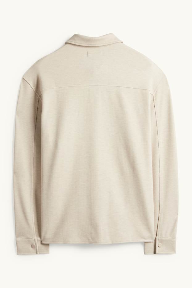 Uomo - Giacca a camicia - relaxed fit - collo all'italiana - beige chiaro