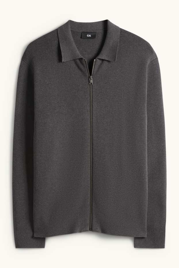 Hommes - Gilet en maille - gris foncé