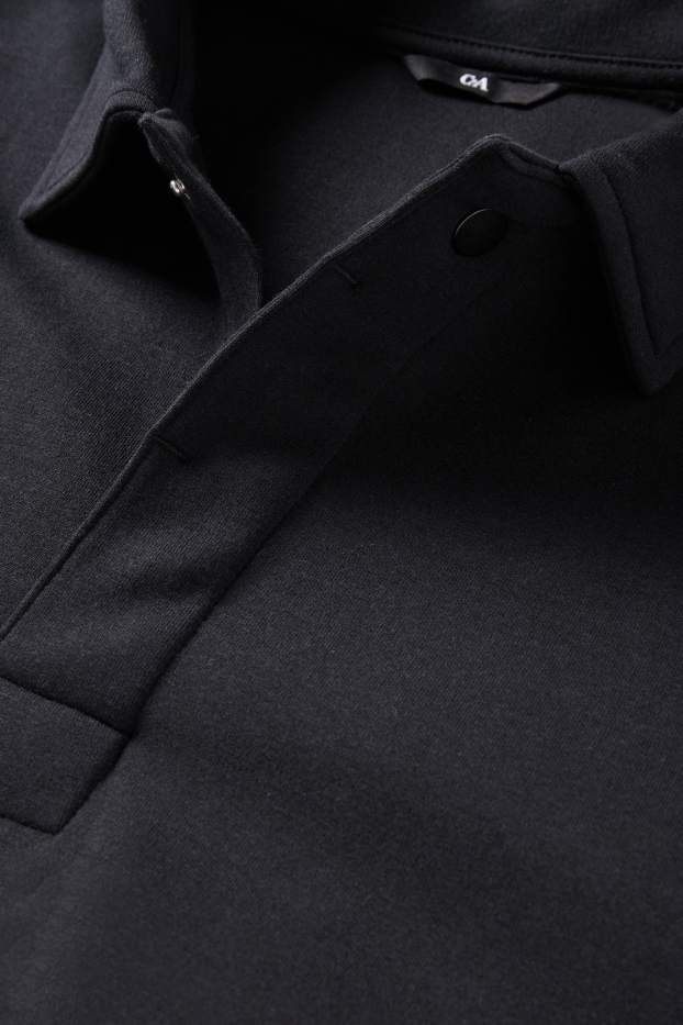 Hommes - Polo à manches longues - regular fit - noir