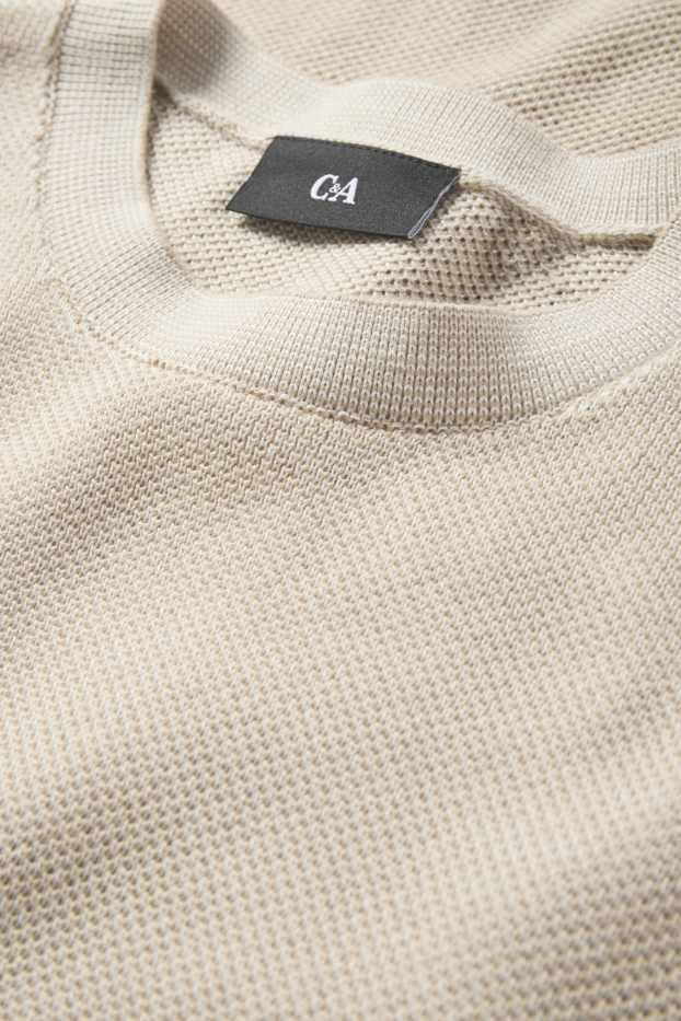 Herren - Pullover - strukturiert - hellbeige