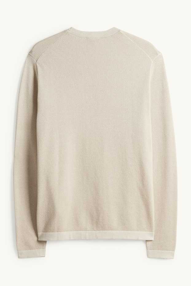 Herren - Pullover - strukturiert - hellbeige