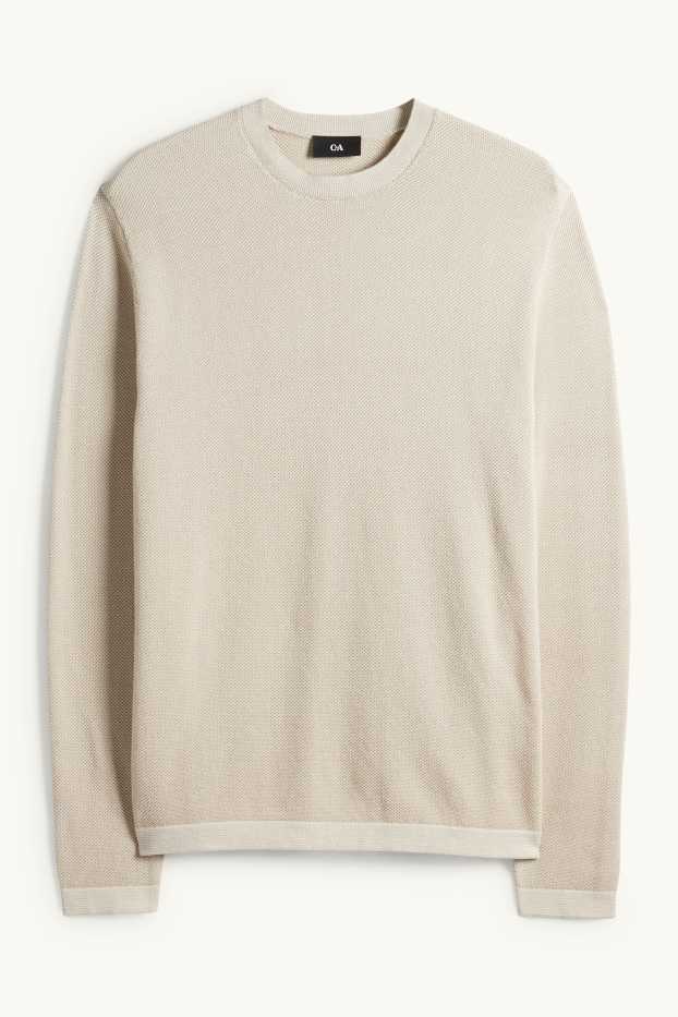 Herren - Pullover - strukturiert - hellbeige