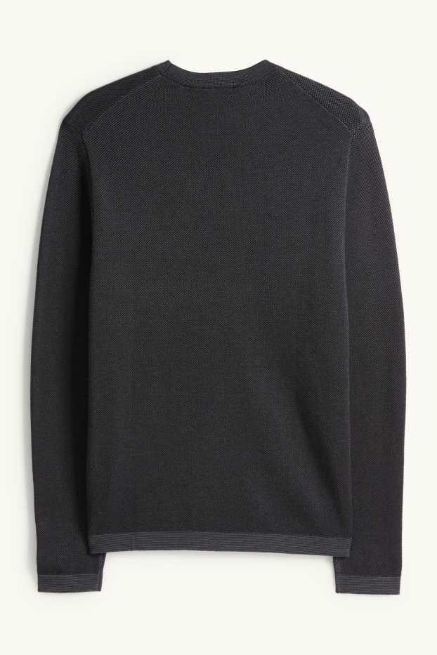 Men - Jumper - textured - black