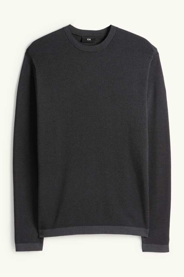 Men - Jumper - textured - black