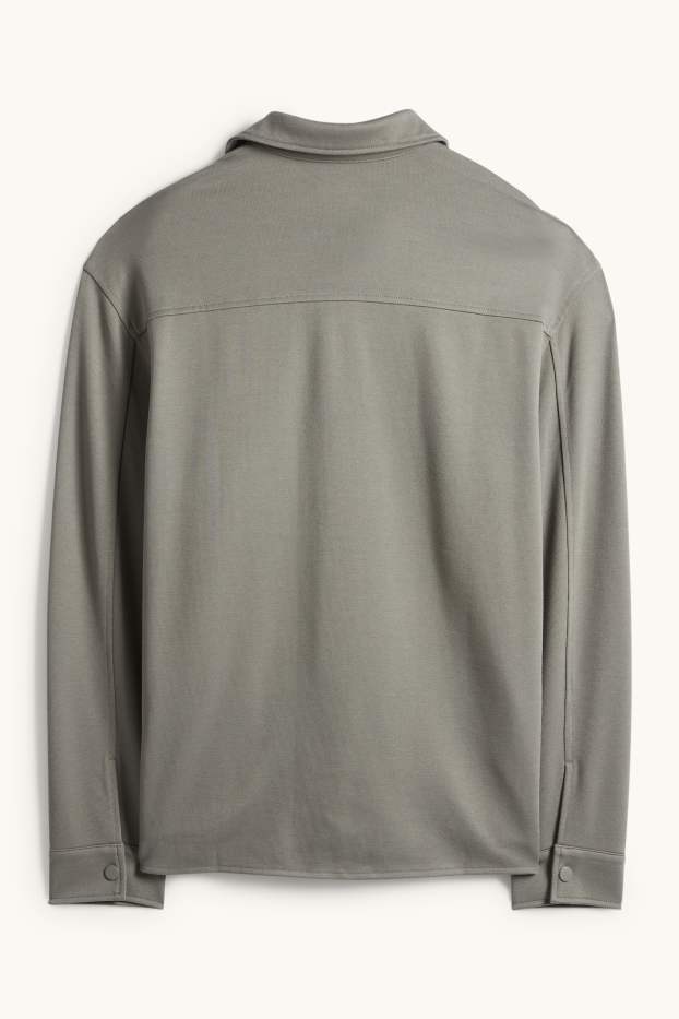 Uomo - Giacca a camicia - relaxed fit - collo all'italiana - verde