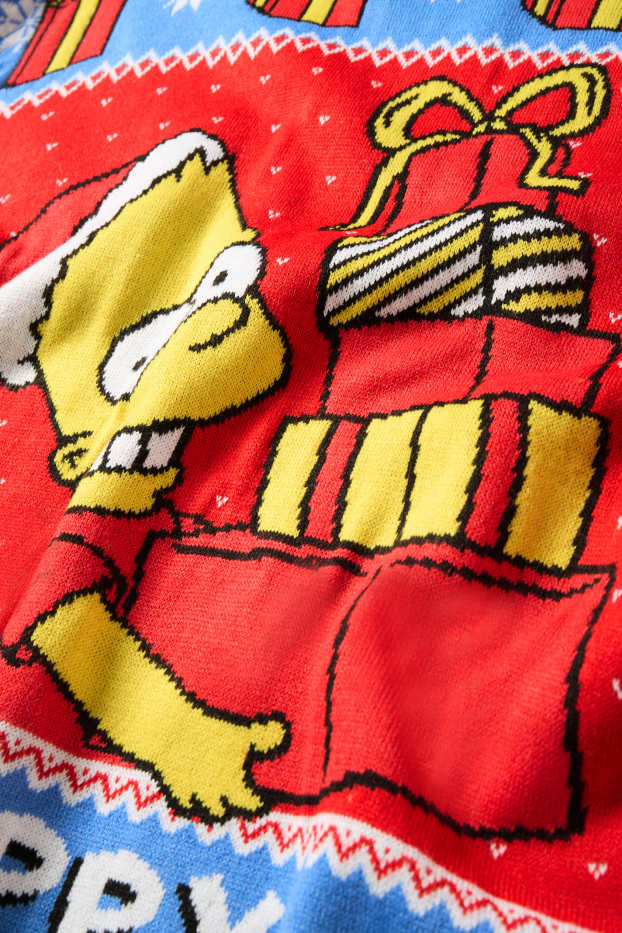 Hommes - Pull de Noël - Les Simpson - rouge