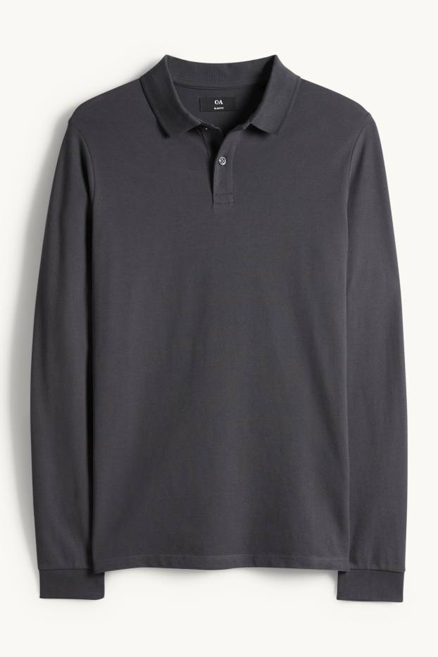 Home - Polo - slim fit - gris fosc