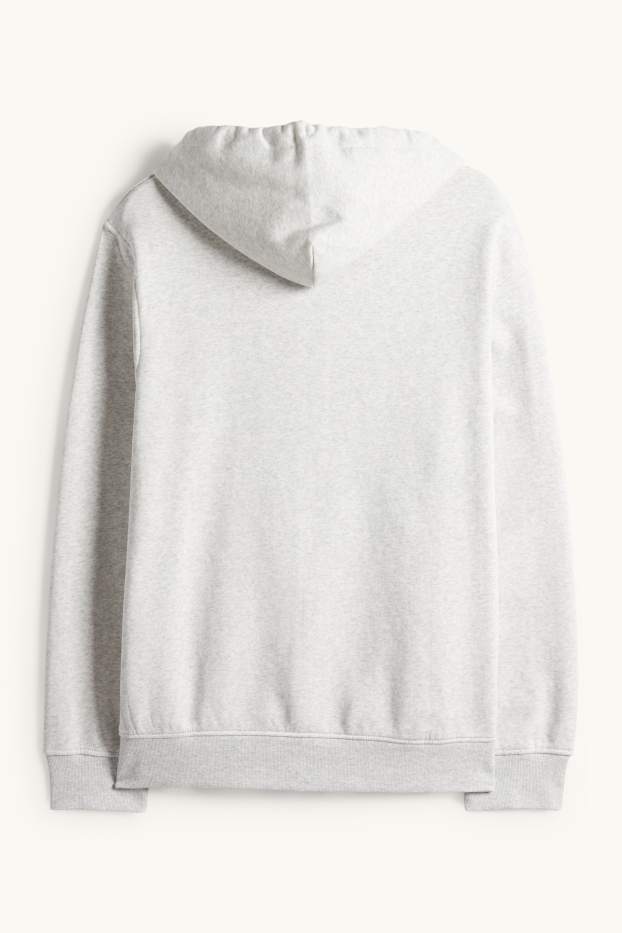 Uomo - Felpa con zip e cappuccio - grigio chiaro melange