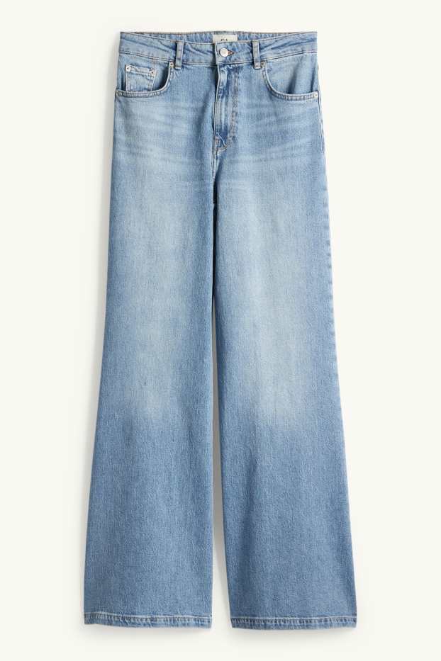 Women - Flared jeans - high waist - blue denim
