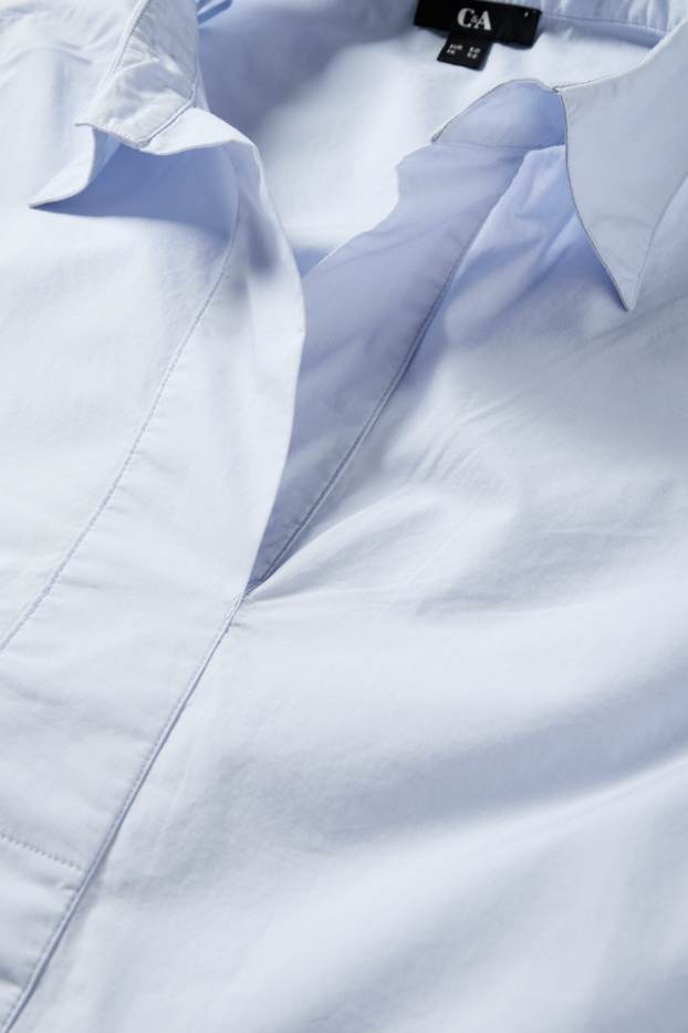 Dames - Blouse met V-hals - lichtblauw