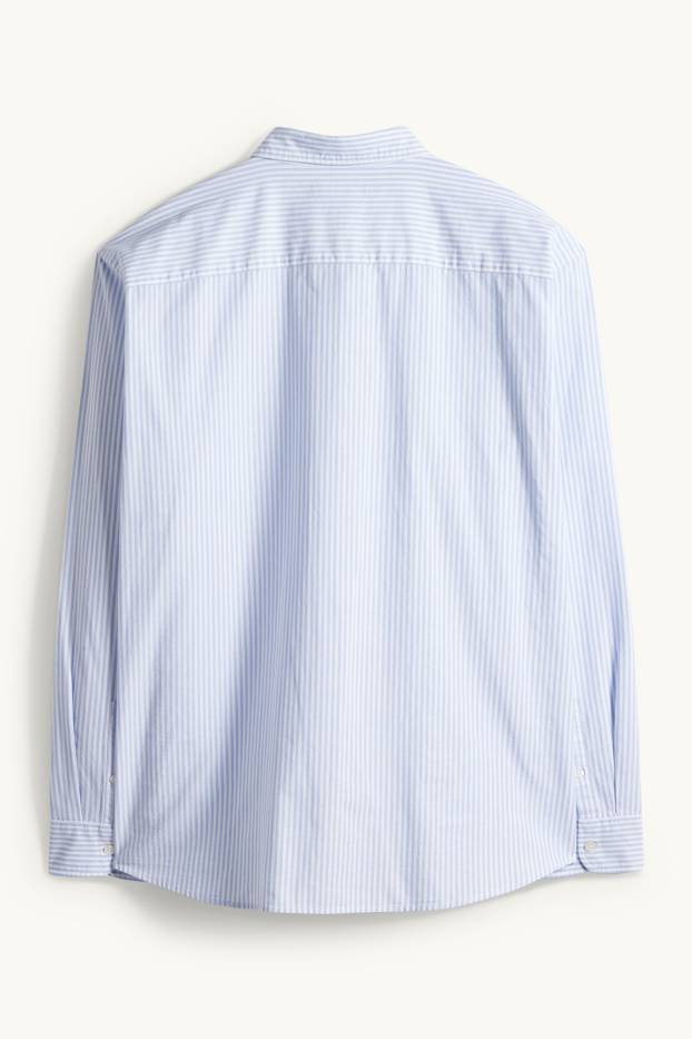 Herren - Hemd - Regular Fit - Button-down - gestreift - weiss / hellblau