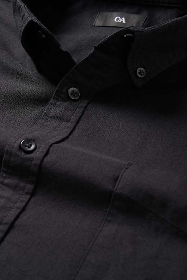 Uomo - Camicia - regular fit - button down - nero
