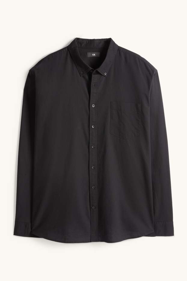 Uomo - Camicia - regular fit - button down - nero