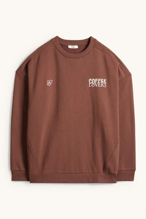 Femei - Bluză de molton - maro