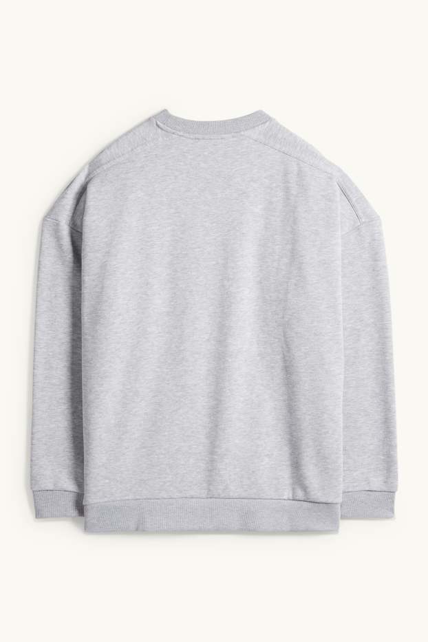 Dámské - Mikina - New York - světle šedá-žíhaná