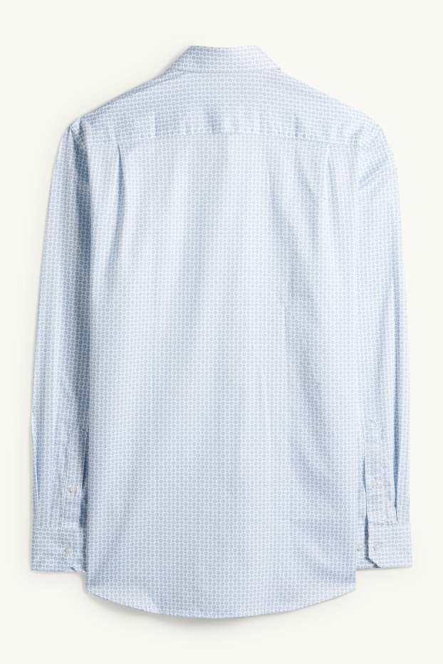 Home - Camisa formal - regular fit - Kent - fàcil de planxar - estampada - blanc / blau clar