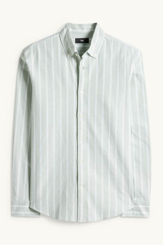 Herren - Hemd - Regular Fit - Button-down - gestreift - mintgrün