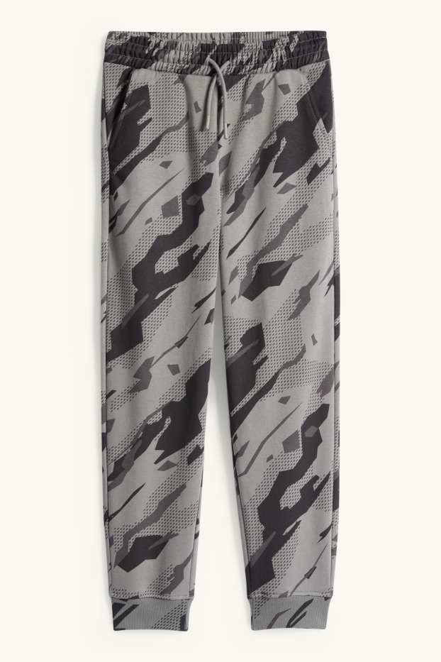 Enfants garçons - Pantalon de jogging - à motif - gris / noir