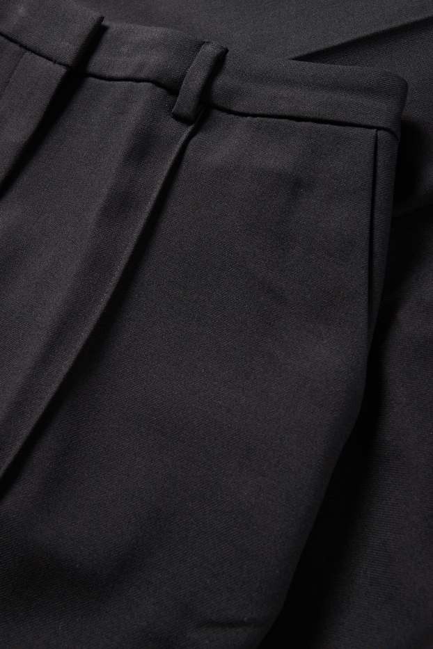 Donna - Pantaloni di stoffa - vita media - tapered fit - nero