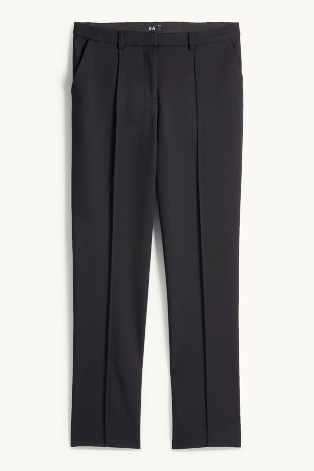 Donna - Pantaloni di stoffa - vita media - tapered fit - nero