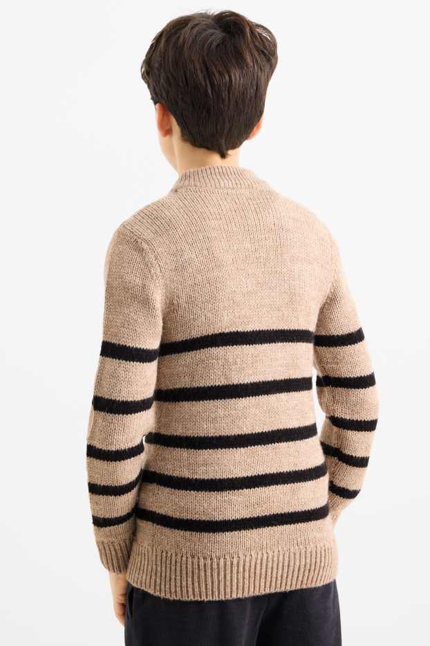 Kinderen: jongens - Trui - gestreept - beige