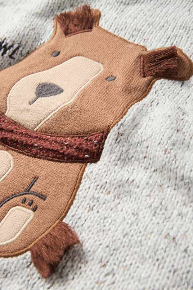 Kinderen: jongens - Beer - trui - grijs