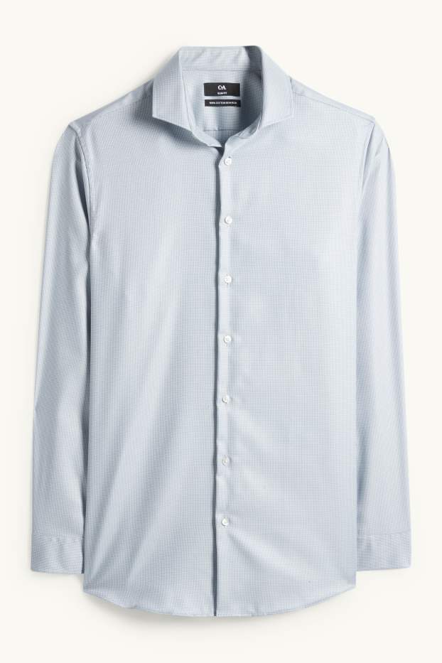 Hommes - Chemise de bureau - slim fit - col cutaway - facile à repasser - bleu clair