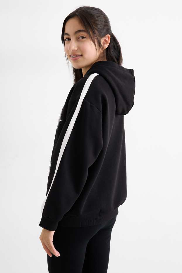 Bambine - Lilo & Stitch - felpa con cappuccio natalizia - nero