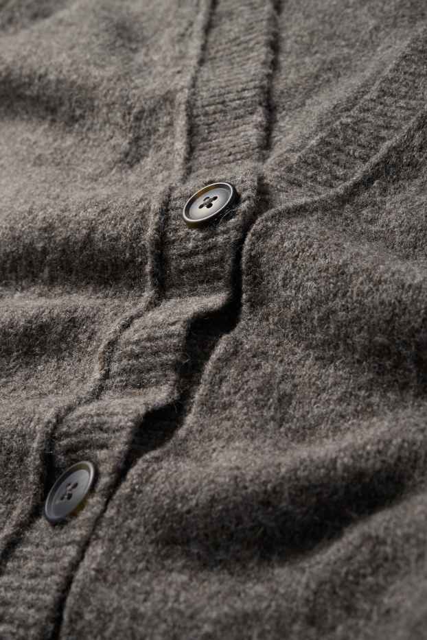 Femei - Cardigan tricotat - gri melanj