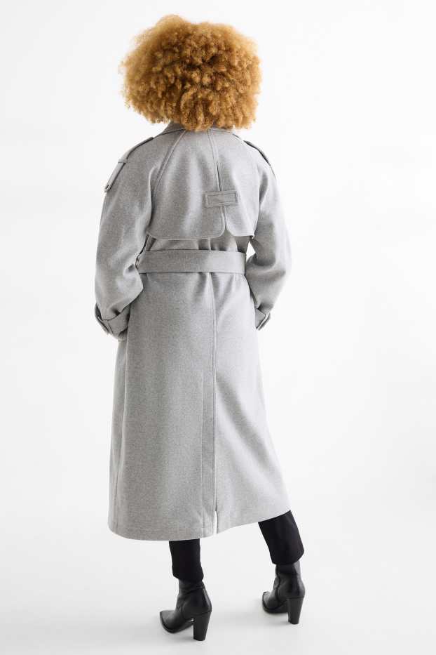 Damen - Mantel - hellgrau