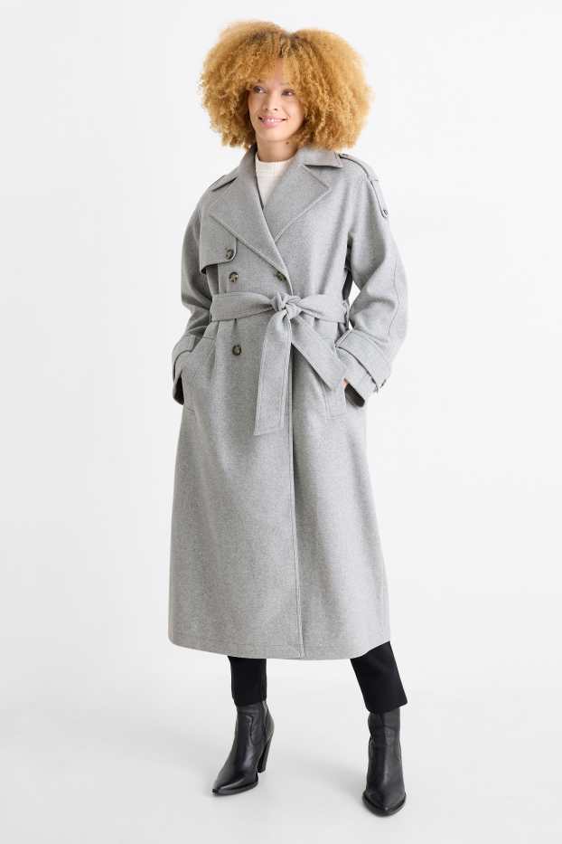 Damen - Mantel - hellgrau