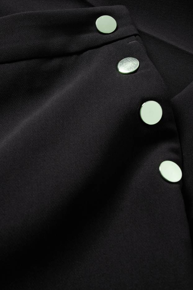 Damen - Stoffhose - High Waist - Tapered Fit - schwarz